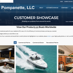 Customer Showcase page from PompanetteLLC.com